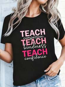 1 Funny Women's T-Shirt With Family Slogan - You Care Who Doesn't Love Me! Damn, Not Even My Own Family Loves Me! Soft And Breathable, 100% Relaxed Fit, Casual Short-Sleeve Crew Neck T-Shirt For Spring, 180g, 100% Cotton. - 黑色 2 - 查看 2