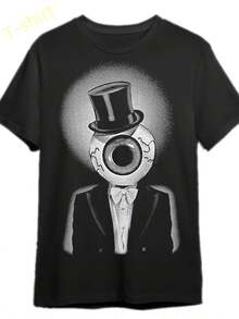Camiseta vintage con personajes de  y Fedora - Divertida camiseta de manga corta con diseño retro, unisex, de algodón suave y transpirable, lavable a máquina para uso casual, adecuada para el gimnasio, conciertos, un regalo ideal, camiseta elegante para fiestas. - Negro - Ver 1