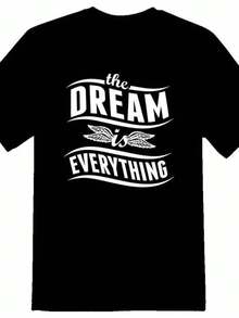 La Camiseta con Estampado "The Dream Is Everything" en Blanco o Negro - Negro - Ver 1