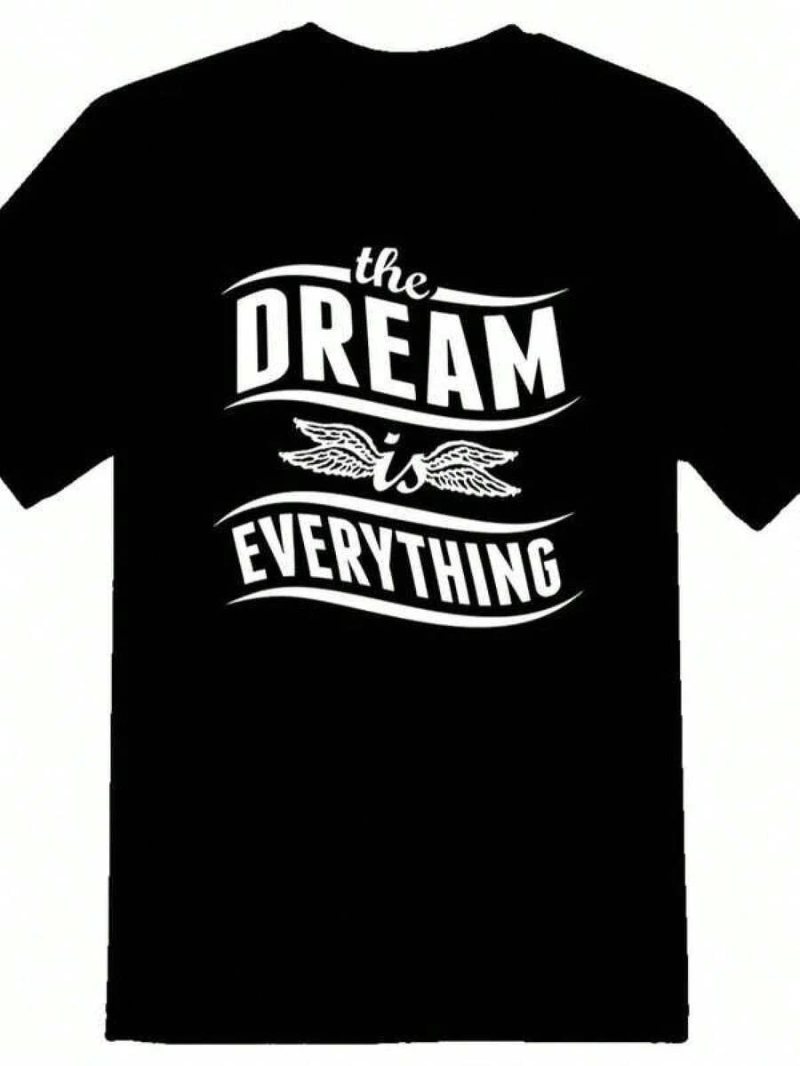 La Camiseta con Estampado "The Dream Is Everything" en Blanco o Negro - Negro - Ver 1