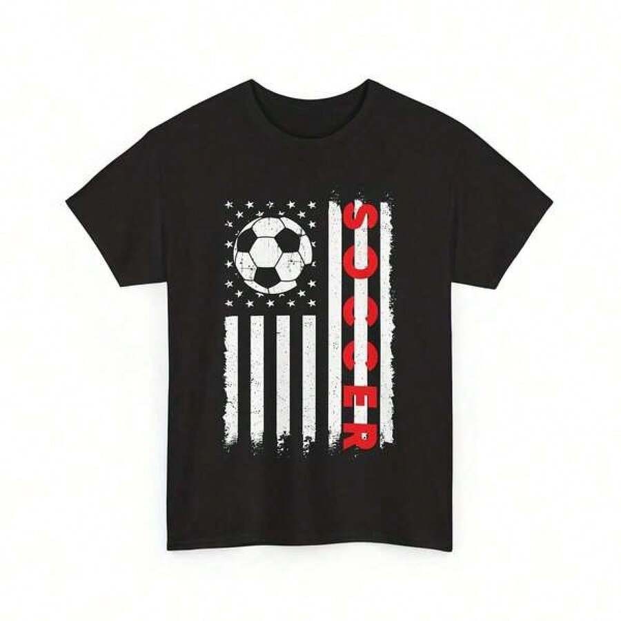 Camiseta de Fútbol con Bandera, Camiseta para Amantes del Deporte y Jugadores de Fútbol - Negro - Ver 1
