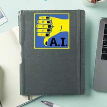1PC Funny Anti AI Style Vinyl Sticker, Durable Thumbs Down Hand Gesture Decal With Bold A.I. Text For Laptop, Water Bottle, Journal, Notebook, Planner, Phone Case And Desk Decor - Multicolor - View 4