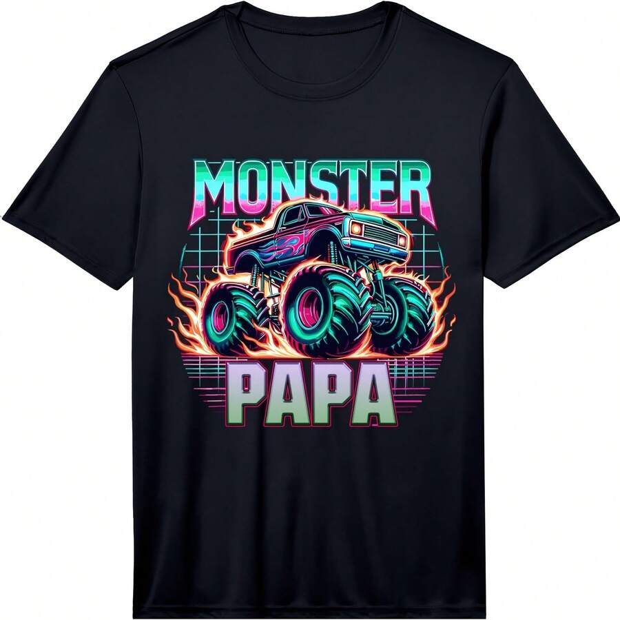 Monster Truck Papa Monster Truck Are My Jam Truck Lovers Performance T-Shirt - 黑色 - 查看 1