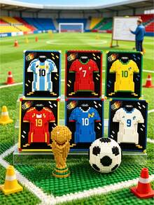 Football Sports Trophy Jersey Compatible Building Blocks World Cup Competition Peripheral Decoration Toy Suitable For Teenagers 14 Years Old And Above Gift Birthday Present - Multicolor - View 5