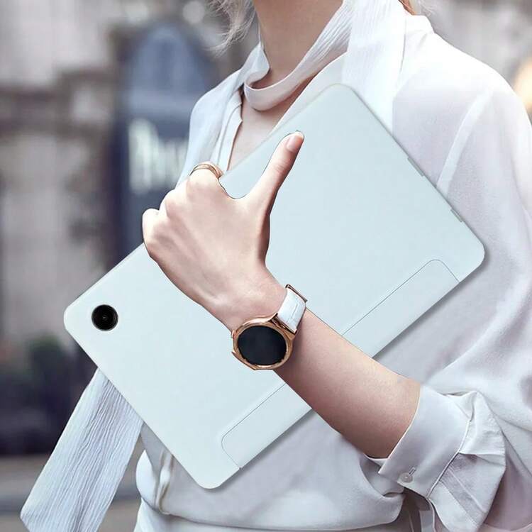 Ốp lưng máy tính bảng TPU cứng cáp, gập ba, tương thích với Galaxy A9 A9+ A8 S6 S7 S8 S9 S9FE S10 Plus và iPad 10.2/10th/11th A16/Air11 (M2)/Pro11 (M4) 2024/ Air 11-Inch (M3) 2025/ (A16) 11 Inch thế hệ thứ 11 2025 - Màu xanh nhạt - Xem 10