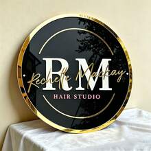 Custom 3D Acrylic Business Logo Sign: Boutique Salon Decor, Custom Round Acrylic Business Logo Sign | 3D Office Wall Decor, Custom 3D Acrylic Logo Sign, Business Signboard, Custom Acrylic Business Logo Sign | 3D Wall Decor, Custom Business Logo Sign For Flowers Shop, Wall Salon Signage, Acrylic Sign For Office - Multicolor - View 12