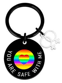 Quà tặng Tự hào LGBTQ, Móc khóa người yêu đồng tính hài hước, Móc khóa cầu vồng LGBTQ, Móc khóa độc quyền LGBTQ "Bạn luôn bên tôi" - Nhiều màu - Xem 1