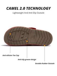 CAMEL CROWN Giày nữ thường ngày, giày thể thao đế dày kiểu Birkenstocks phù hợp mọi mùa, giày lười êm ái đa năng. - Đỏ - Xem 7