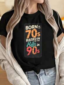 Camisetas para Mujer y Hombre con Cuello Redondo y Mangas Cortas, Estilo Vintage de los 70, 80 y 90, Camiseta Retro con Estampado Gráfico para Mujer y Hombre, Prenda Unisex de Moda. Los Estampados Divertidos son Ideales para Fiestas de Navidad, Actividades Deportivas, Fiestas de Vacaciones, Salidas, Deportes y Otros Regalos Festivos. - Negro - Ver 4