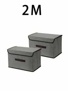 2 peças/conjunto Caixa de Armazenamento Dobrável com Tampa, Recipiente de Armazenamento Multiuso para Roupas, Joias, Lanches, Brinquedos, Adequado para Casa, Armário, Quarto, Sapateira, Escritório, Estudo, Armazenamento de Fantasias e Decorações de Feriados, Para Volta às Aulas - Multicolorido - Visão 31
