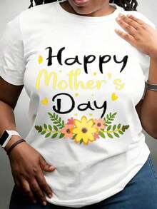 Camiseta con Diseño Floral para el Día de la Madre para Mujer, Idea de Regalo para Celebrar la Maternidad, Ropa para Ocasiones Especiales - Estilo Vintage Urbano, Unisex, de Algodón, Manga Corta, Cuello Redondo, 100% Algodón - Blanco - Ver 7