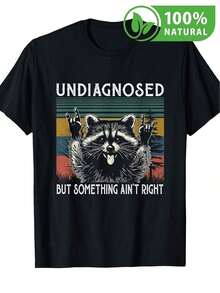 Camiseta divertida con mapache rockero y mensaje ingenioso ideal para destacar en eventos casuales y conciertos de rock diseño único en algodón de alta calidad perfecta para quienes buscan un estilo audaz y auténtico en su guardarropa nuevo en popular en México - Negro - Ver 1