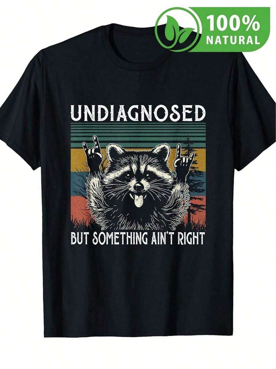 Camiseta divertida con mapache rockero y mensaje ingenioso ideal para destacar en eventos casuales y conciertos de rock diseño único en algodón de alta calidad perfecta para quienes buscan un estilo audaz y auténtico en su guardarropa nuevo en popular en México - Negro - Ver 1
