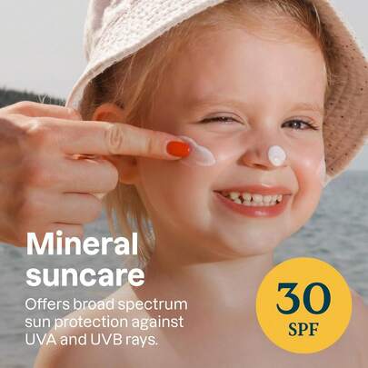 ATTITUDE Mineral Sunscreen For Baby And Kids With Sensitive Skin, EWG Verified, Broad Spectrum UVA_UVB, Dermatologically Tested, Plant And Mineral-Based Formula, Vegan, SPF 30, Unscented, 26 Oz