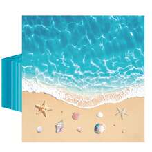 20pcs Bohemian Style Ocean Themed Napkins, Size 6.5 X 6.5 Inches, Suitable For Beach Wedding Party Decor, Ocean Themed Birthday Party Supplies, Pool Party Supplies, Beach Gathering Family Party Supplies (Starfish & Shell Pattern Random) - A - View 7