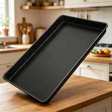 1 khay nướng lớn màu đen chống dính, kích thước 17.5*11.8 inch, dùng trong lò nướng, thích hợp cho việc nấu nướng tại nhà. - A - Xem 6