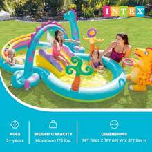 Intex 11 x 7.5 x 44 Pulgadas Dinoland Play Center - Piscina Inflable al Aire última intervensión para niños - Multicolor - Ver 2
