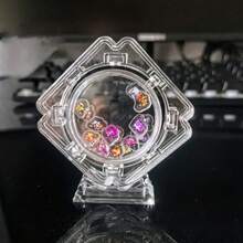 1pc 40mm Round Transparent Rotatable Coin Display Box, Acrylic Medal Badge Display Stand With Base - Transparent - View 6