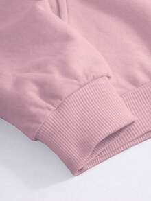 Women's Kangaroo Hoodie With Cat Face Print On Hood, Eyes And Ears, With Pocket And Hood, Premium Coat, Warm Fleece Sweatshirt - 淺粉色 - 查看 3