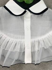 1件女款白色優雅高品質面料純色波希米亞風聚酯纖維時尚披肩，四季皆宜的多功能可拆卸領口 - 彩色 - 查看 2