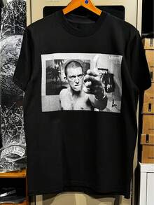 Una camiseta de manga corta para mujer, moderna, a la moda, retro, casual y holgada, adecuada para actividades al aire libre en primavera y verano;una camiseta estampada holgada para hombre, de estilo casual urbano, con diseño de escenas de películas retro, de cuello redondo y para el verano.blusas para mujer,blusas casuales para dama,tops,, mujer premium,y2k,playeras de mujer curvy,ofertas y liquidaciones ropa mujer,playeras deportivas para mujer,,playeras de hombre, mujer,blusas>elegante R5WB - Negro - Ver 8