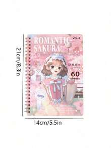 1pc A5 Spiral Notebook, 60 Pages Per Book, Thick Loose-Leaf Notebook, Cute Fresh Student Side-Flip Memo, Includes 4 Books, School Supplies, Back To School Guide - A - View 4