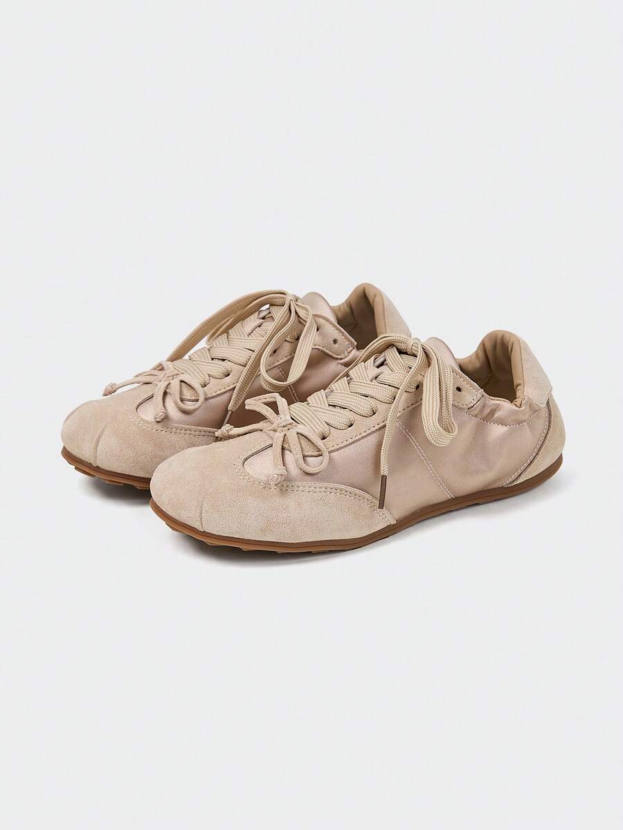 MASKERT Zapatos casuales para mujer, zapatos de entrenamiento estilo ballet para mujer, zapatos, zapatos deportivos, zapatos para mujer, suela blanda, zapatos casuales y cómodos para mujer - Albaricoque - Ver 1