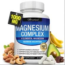 Miriyalyad Magnesium Complex Supplement 8 Elemental 1000mg - Magnesium Glycinate, Citrate, Malate, Taurate, Chelated For Easy Absorption For Bones, Muscle, Recovery, Energy, Vegan Non-GMO - 3套 - 查看 4