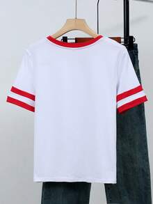 Disney Authorized Ladies Y2K Color Matching Summer T-Shirt-Breathable T-Shirt With Disney Princess Design. - White - View 2