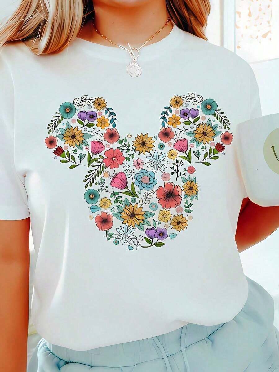 Camisa floral, Camisa, Camisa para la cabeza, Camisa, Camisa familiar - Blanco - Ver 1
