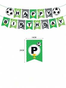 1 Set Football Themed Paper Football Pennant Flags, Suitable For Sports Parties, Birthday Gatherings, Etc. No Power Needed, Double-Sided Flags - Multicolor - View 11