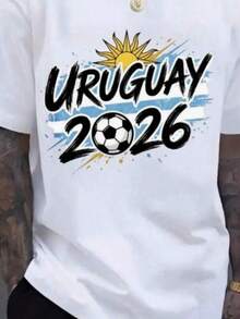 Camiseta temática de la Copa Mundial 2026, unisex, regalo para aficionados al fútbol internacional de la selección nacional 2026, mercancía para entusiastas del fútbol, pieza única de verano. - Negro - Ver 6