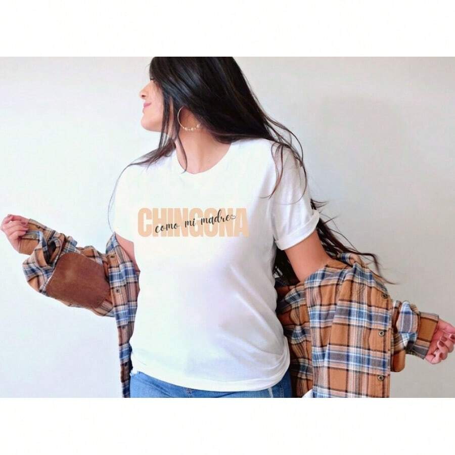 Camisa Chingona Mujer, Chingona Como Mi Madre, Regalo para Ella, Camiseta Chingona, Camisa Latina, Orgullo Latina, Camisa Chicana - Blanco - Ver 1