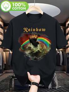 Camiseta Rainbow, versión mejorada, ¿cerrarás los ojos?Ricky Black Moore Ronnie James Dee Regalo para hombre, camiseta para hombre,  mujer, blusa elegante para mujer, blusas elegantes. - Negro - Ver 6