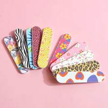 10pcs/Set 9cm Printed Nail Files, Colorful EVA Mini Nail Buffers, Double-Sided Printed Nail Files Set, Convenient For Carrying Out, Suitable For Christmas, Halloween, Holidays, Father's Day - Multicolor - View 11