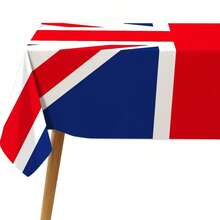 Mantel de poliéster con diseño de la bandera de Reino Unido, decoración patriótica duradera adecuada para fiestas con temática británica, bodas y uso doméstico - Reino Unido. - Ver 4