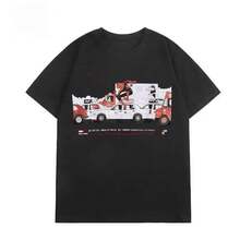 Superhero Movie Cotton T-Shirt, Loose Fit, Modern, Casual, Short Sleeve, Popular - 黑色 - 查看 9