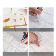 10/20pcs 3D Foam Self-Adhesive Wall Stickers, Waterproof Wall Decor For Bedroom, Renovation - White - View 7