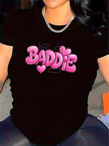 Camiseta con Diseño DIE para Uso en Restaurantes, Duradera y Cómoda, Ideal para Comidas Informales, con Elegante Texto Rosa y Corazones, Perfecta para Uso Diario, Tejido Ligero y Transpirable. Camiseta de Algodón Familiar Coordinada - Negro - Ver 12