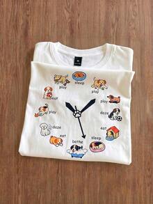 Men's Casual Short Sleeve Crew Neck Summer Print T-Shirt, Summer Streetwear Tee, Drop Shoulder Tee, Gifts For Boyfriend, Back To School, Graphic Tees HS3S - 白色的 - 查看 12