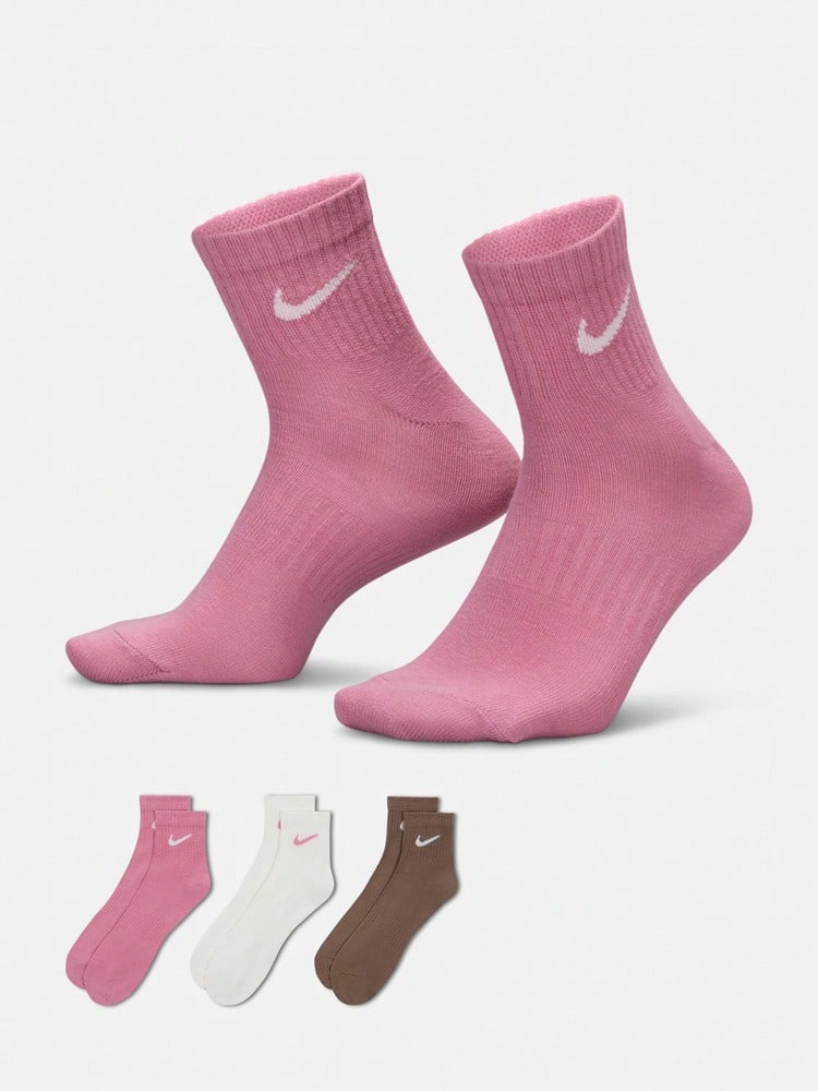 Nike Everyday 輕量快乾訓練襪 (3雙裝) 66%棉 33%聚酯纖維 1%彈性纖維 SX7677-936 - 粉色 - 查看 1