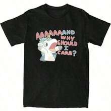 ropa de mujer Camiseta para hombre y mujer Why Should I Care Camisetas Unicorse Harajuku Hot Anime Blueyed Beach Tees Y2K Basic Pattern 100 Cotton Tees 100Cotton camisas de mujer - Negro - Ver 6