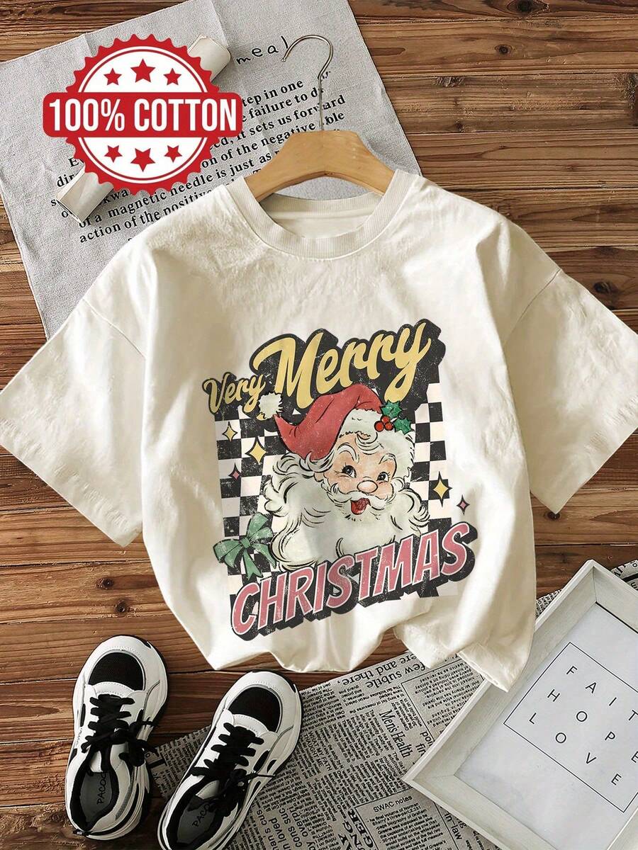 Playeras de mujer con estampado gráfico, camiseta de manga corta con cuello redondo, top casual para verano y primavera, ropa de mujer, blusas casuales para dama. - Albaricoque - Ver 1