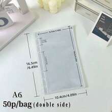 1 Pack A6/A7/M5/A5/A8 Transparent Refill Pages, Suitable For Sticker Planner Notebooks, Made Of High Transparency PP Material, Ideal For Sticker Application, Sticker Notebook Making, Photo Cards And Office Planner Storage. - Album - View 15