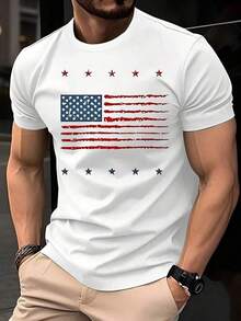 American Flag Shirts For Men's 4th Of July Funny USA Print Tees Patriotic Casual Short Sleeve TopsPlayeras De Mujer Algodon Blusas Frescas Para El Calor Blusas Dama Playeras De Dama Playeras Mujer Blusa Blanca Playeras Basicas De Mujer Blusas Oversize Para Dama Playeras Oversize De Mujer  Y2k Mujer Verano Camisetas De Mujer Algodón Playeras Para Mujer Blusas Casuales Para Dama Envio Nacional - Blanco - Ver 1