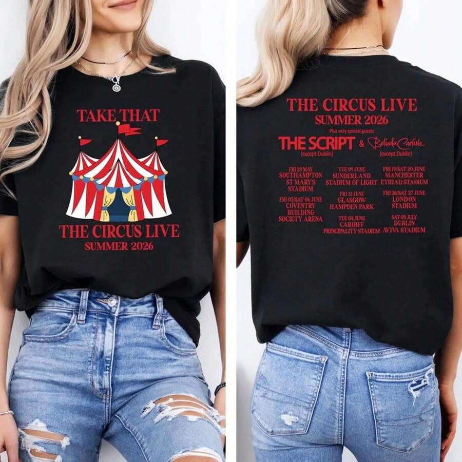 Circus Live Tour Gift 2026 Tshirt - 黑色 - 查看 1