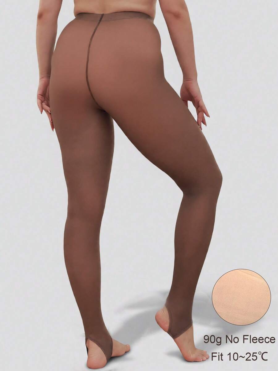 1件 80g/220g 女款春秋絲綢褲襪，秋冬加厚抓絨保暖內搭褲（適用於 10-25°C）