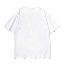 Playera de algodón 100% floreada y holgada para hombre, manga corta cuello redondo, ropa de hombre para actividades al aire libre en verano - Blanco - Ver 2