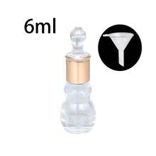 6ml/12ml Travel Size Clear Glass Dropper Bottle, Gold Cap Refillable Leakproof Empty Essential Oil Perfume Serum Bottle, Portable Cosmetic Container With Free Funnel For DIY Skincare Sample Storage - Multicolor - View 7