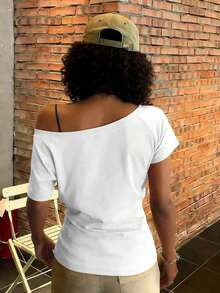 Blusa de manga corta con cuello de pico y ajuste regular - Multicolor - Ver 2